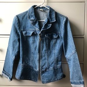 ~ Fitted peplum denim jacket ~
